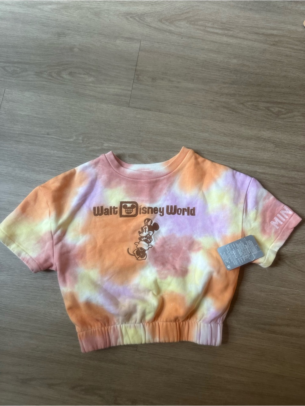 Disney Tie-Dye Crop Tee - Orange, Pink, Yellow, Cream